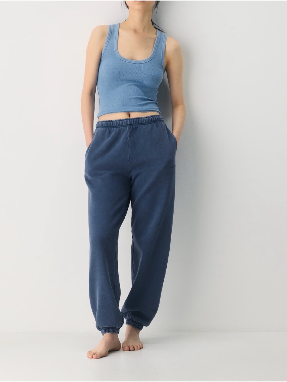 NWT Aritzia Heather Admiral Sweatfleece Mega Fit Elastic-Waist Joggers Sz M